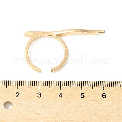 女性用調節可能な合金カフリング  波  ライトゴールド  38.5x45mm  内径：usサイズ6 3/4（17.1mm）&nbsp;RJEW-V004-07KCG