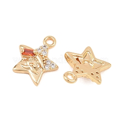 Brass Micro Pave Cubic Zirconia Pendants&nbsp;KK-L261-16G-01