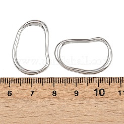 304ステンレススチールリンクリング  不規則な楕円形のリンス  変色しない  ステンレス鋼色  26.5x18x2mm  内径：21x12.5mm&nbsp;STAS-L303-07P