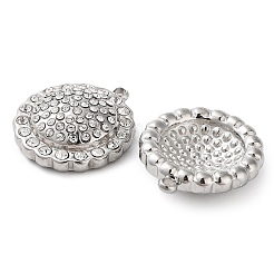 304ステンレスペンダント  ラインストーン付き  ひまわりチャーム  ステンレス鋼色  18x16x5.8mm  穴：1.4mm&nbsp;STAS-L022-083P