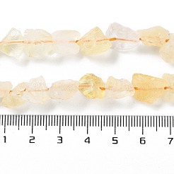 未加工の粗い加熱済み天然シトリンビーズ連売り  ナゲット  4~11x4.5~14.5x4.5~14.5mm  穴：0.8mm  約41~43個/連  15.35~15.94''（39~40.5センチメートル）&nbsp;G-B065-C11