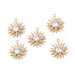 Brass Micro Pave Clear Cubic Zirconia Pendants&nbsp;KK-E068-VF268
