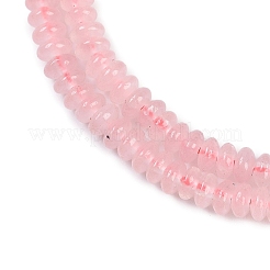 天然石ローズクォーツビーズ連売り  ロンデル  4~4.5x2~2.5mm  穴：1.2mm  約155~163個/連  15.24''~15.31''（38.7~38.9センチメートル）&nbsp;G-K343-C25-01