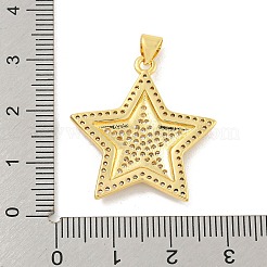 Rack Plating Brass Micro Pave Clear Cubic Zirconia Pendants&nbsp;KK-K341-74G