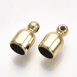 UVメッキABSプラスチックコードエンド  エンドキャップ  ゴールドカラー  11x6mm  穴：1.5mm  内径：4.5mm&nbsp;CCB-S162-13C-02