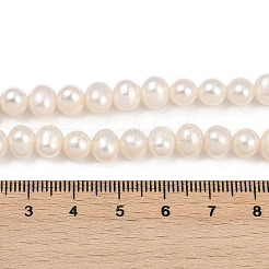天然養殖淡水パールビーズ連売り  グレード5 A  ポテト  貝殻色  6~7mm  穴：0.6mm  約54~59個/連  13.46~14.49インチ（34.2~36.8cm）&nbsp;PEAR-I007-07Y-10A