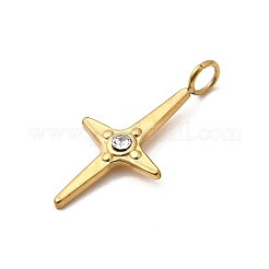 304 Stainless Steel Rhinestone Pendants&nbsp;STAS-B094-19G