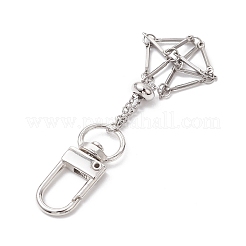 Stainless Steel Braided Chain Macrame Pouch Empty Stone Holder Pendant Decorations&nbsp;HJEW-JM02054