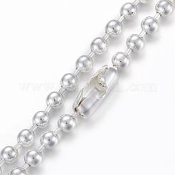 304ステンレススチールボールチェーンネックレス  銀色のメッキ  23.62インチ（60cm）  4mm&nbsp;NJEW-I215-02S