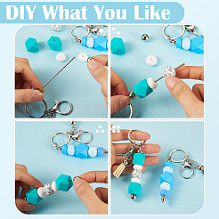 DIY Alloy & Aluminum Alloy Bar Beadable Keychain Making Kits&nbsp;DIY-TA0012-43P