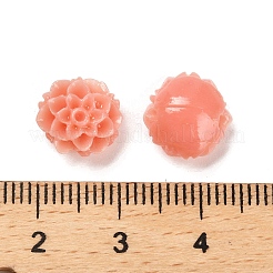 合成サンゴ3Dフラワーローズビーズ  染め  ライトサーモン  10x5mm  穴：1.5mm&nbsp;CORA-L046-A02