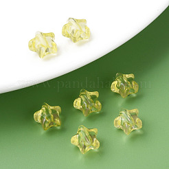 透明なアクリルビーズ  スター  きいろ  9x9.5x5.5mm  穴：2mm  約2000個/500g&nbsp;MACR-S373-45-B03