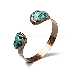 Natural Turquoise Irregular Nugget Open Cuff Bangle&nbsp;G-D468-12R