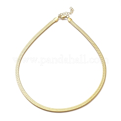 ユニセックス 304 ステンレススチール ヘリンボーン チェーンネックレス  カニカン付き  ゴールドカラー  17.71インチ（45cm）  5mm&nbsp;X-NJEW-O119-01B-G