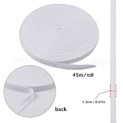 綿ツイルテープリボン  ヘリンボーンリボン  裁縫用  ホワイト  1/2インチ（12mm）  約45m /ロール&nbsp;OCOR-WH0032-75C