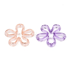 透明なアクリルビーズ  花  ミックスカラー  42x43x6.5mm  穴：2mm  約160個/500g&nbsp;AC-N166-09
