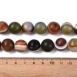 天然石瑪瑙ビーズ連売り  染め＆加熱  艶消し  ラウンド  シエナ  13.5~15.5mm  穴：1.2~1.4mm  約25個/連  14.57インチ（37cm）&nbsp;G-N357-08A-01