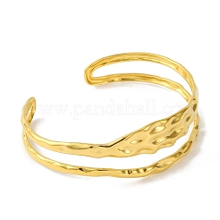 Ion Plating(IP) Fashionable 304 Stainless Steel Cuff Bangles for Women&nbsp;BJEW-B104-14G