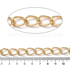 酸化アルミニウムカーブチェーン  溶接されていない  スプールで  ゴールドカラー  15x10x2mm  約114.83フィート（35m）/ロール&nbsp;CHA-E003-22G