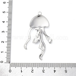 304ステンレスペンダント  クラゲチャーム  変色防止  ステンレス鋼色  47.5x26.5x3.5mm  穴：2mm&nbsp;STAS-S163-05A-P