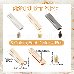 12 Bags 3 Colors Alloy Bag Decorative Edge Buckles&nbsp;FIND-CY0002-06