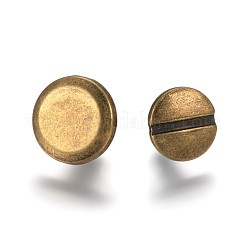 合金製ネジ式スタッズ  シカゴネジ  服飾材料  アンティークブロンズ  7.5x10mm  ノブ：4mm&nbsp;PALLOY-WH0033-01AB