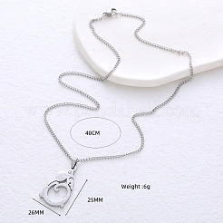 Minimalist 304 Stainless Steel Hollow Chinese Gourd Shape Pendant Necklaces for Women&nbsp;FL9858