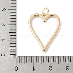 真鍮製マイクロパヴェキュービックジルコニアペンダント  ゴールドカラー  丸カン付き  ハート  25x19.5x2mm  穴：3.4mm&nbsp;LS-KK-Z107-15G-02