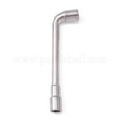 クロムメッキステンレス鋼六角ソケットレンチ  L字型  ステンレス鋼色  9.7x2.5x1.05cm  内径：0.7x0.8のCM&nbsp;TOOL-WH0146-08P