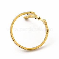 Ion Plating(IP) 304 Stainless Steel Morning Star Open Cuff Ring for Women&nbsp;RJEW-B027-12G