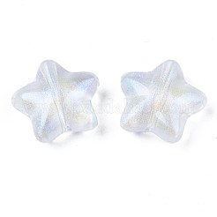 透明なアクリルビーズ  グリッターパウダー  スター  透明  19x20x8.5mm  穴：2mm&nbsp;X-OACR-N008-096