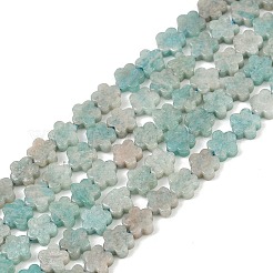 天然石アマゾナイトビーズ連売り  スモモの花  6~6.5x6x2.5mm  穴：0.8mm  約60~63個/連  14.37~14.84''（36.5~37.7センチメートル）&nbsp;G-B138-C10-01