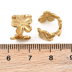 女性用304ステンレススチールカフイヤリング  花  18KGP本金メッキ  11.5x10mm&nbsp;SA-CBA9061-03G