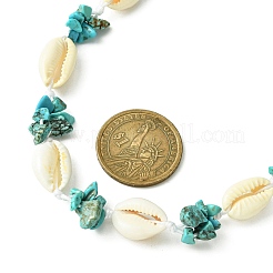 Natural Shell & Synthetic Turquoise Chip Beaded Necklace for Girl Women&nbsp;NJEW-TA00115