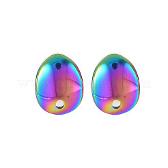 Rainbow Color 304 Stainless Steel Stud Earring Findings&nbsp;STAS-N098-020