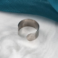 304ステンレススチールオープンカフリング  男性と女性のための幅広バンドリング  ステンレス鋼色  10mm  調整可能&nbsp;RJEW-G335-01B