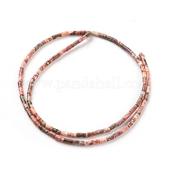 天然ヒョウ肌ジャスパービーズ連売り  コラム  4~5x2.2mm  穴：0.8mm  約85~99個/連  15.75インチ（40cm）&nbsp;G-G783-17