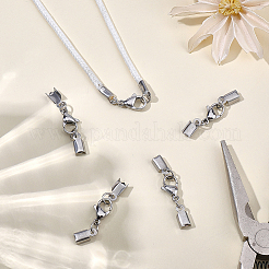 20Pcs 304 Stainless Steel Lobster Claw Clasps with Cord Ends&nbsp;STAS-CL0001-01P