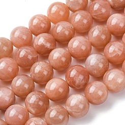 天然石サンストーンビーズ連売り  ラウンド  12~12.5mm  穴：1mm  約33個/連  15.75''（40センチメートル）&nbsp;G-H343-D12-12mm