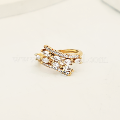 Adjustable Brass Micro Pave Open Cuff Rings for Women&nbsp;WJ0294-1