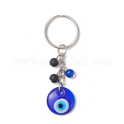 3Pcs Handmade Lampwork Evil Eye Keychains&nbsp;KEYC-JKC01252-01