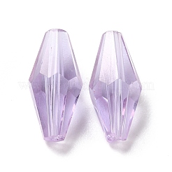 透明なk9ガラスビーズ  多面カット  双円錐形  プラム  12x6mm  穴：1mm&nbsp;GLAA-G078-B-02