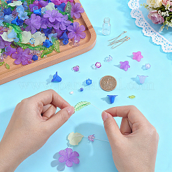 DIYの花葉探しキット  透明アクリルパーツを含む  アクリルビーズキャップ  ミックスカラー  24x22.5x3mm  穴：1mm&nbsp;DIY-NB0015-54