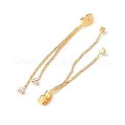 Brass Micro Pave Cubic Zirconia Earring Nuts&nbsp;KK-F892-15G