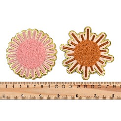 ポリエステル布パッチ8個  太陽と虹  ミックスカラー  42~78x74~78x3~3.5mm&nbsp;PATC-C001-05