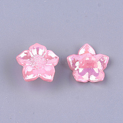 プラスチック製のシャンクボタンとして不透明  パールカラーの  花  ピンク  16.5x17x9mm  穴：3mm  約1150個/500g&nbsp;MACR-S365-08B