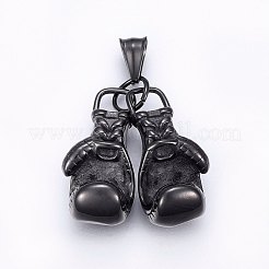 304ステンレスペンダント  ボクシング​​グローブ  ミックスカラー  40x17~35x15mm  穴：9x5mm&nbsp;STAS-O103-02
