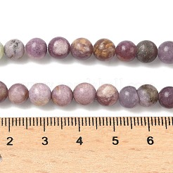 天然レピドライト/パープルマイカストーンビーズ連売り  ラウンド  6.5mm  穴：0.8mm  約59個/連  14.76~14.84''（37.5~37.7センチメートル）&nbsp;G-F591-28-6mm