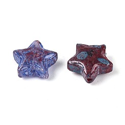 ピカソ ベーキングペイント ガラスビーズ  スター  ミックスカラー  9.5~10x10x4~4.5mm  穴：0.9~1mm&nbsp;DGLA-T004-69M
