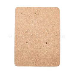 空白のクラフト紙のイヤリング ディスプレイ カード  長方形  バリーウッド  7.8x5.8x0.05cm  穴：1.5mm&nbsp;X1-CDIS-G005-12